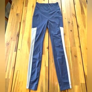 Mind Body Love By Peace Love World Blue Highwaisted Full Length‎ Pocket Leggings